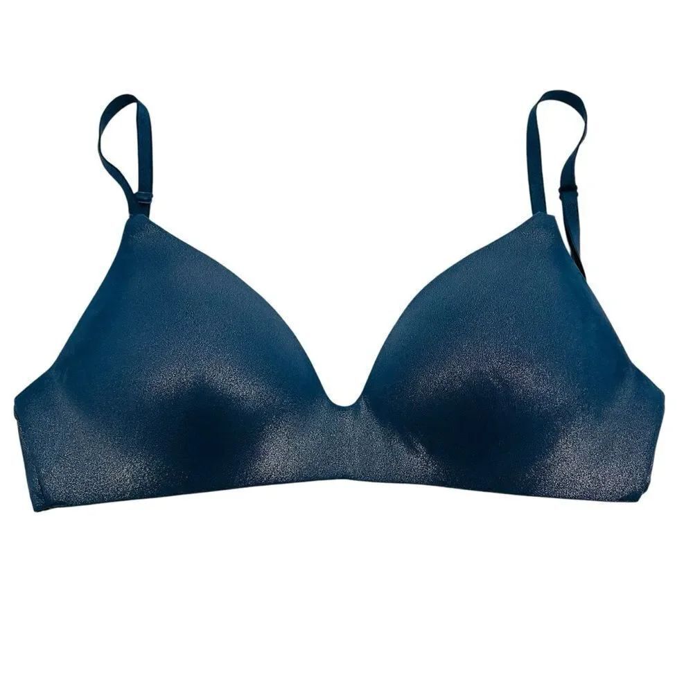 Victoria’s Secret blue metallic no wire bra size 32D